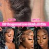 Segsavor 13x4 lace front wigs human hair 180% density Brazilian Virgin Hair Glueless Human Hair Wigs Pre Plucked Body Wave Hd Lace Frontal Human Wigs for Black Women (natural color, 18inch)