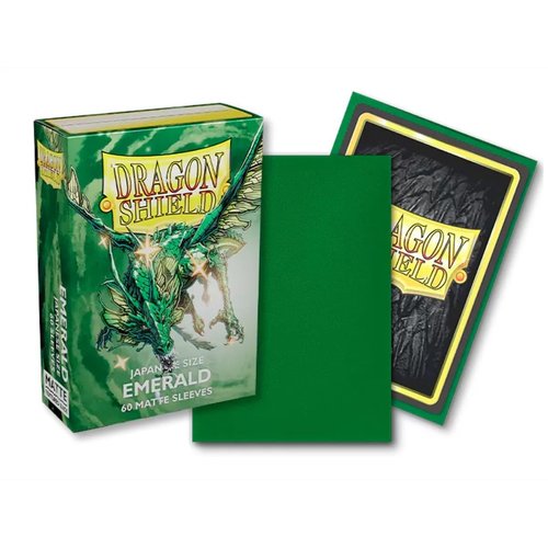Dragon Shield – Sleeves: Dragon Shield Matte Japanese Emerald 60 CT - Japanese Size Card Sleeves - Yu-Gi-Oh! Card Sleeves Smooth & Tough - Compatible with Yu-Gi-Oh!