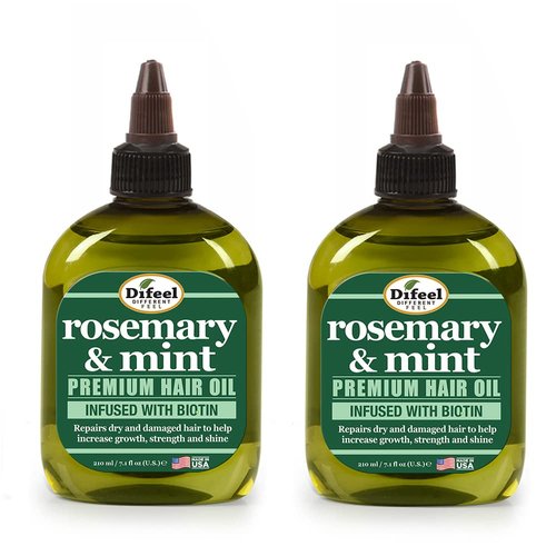 Difeel Rosemary and Mint Premium Hair Oil with Biotin 7.1 Ounce. - Deluxe 2-PC Gift Set