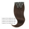 Sixstarhair Clip In Extensions Remy Human Hair Walnut Brown Hair Extensions Medium Brown Real Thick Hair 120g Pack with Seamless Clip In Hair Extensions 16inch 8 Pieces Pack