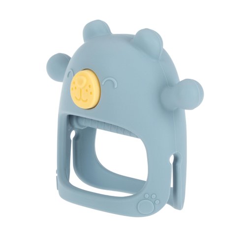Nuby Silicone Wrist Teething Mitten - Baby Teether Ring - 3+ Months - Blue Bear