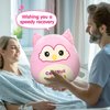 WEWILL Get Well Soon Owl Plush Pillow, 12 Inch, Soft Pink Owl Stuffed Animal for Comfort and Healing, Get Well Gift for Kids Girls