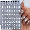 6 Sheets Shiny Star Nail Art Stickers Self-Adhesive 3D Nail Art Supplies Gold Sliver Black White Design Star Nail Decals Holographic Glitter Star Stickers for Acrylic Manicure DIY Women Nail Decor