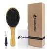 Combetter 100% Boar Bristle Hair Brush, Eco-Friendly Hairbrush for Women Men & Kids, Hair Smoothing and Massaging Detangling, Enhance Shine &Health