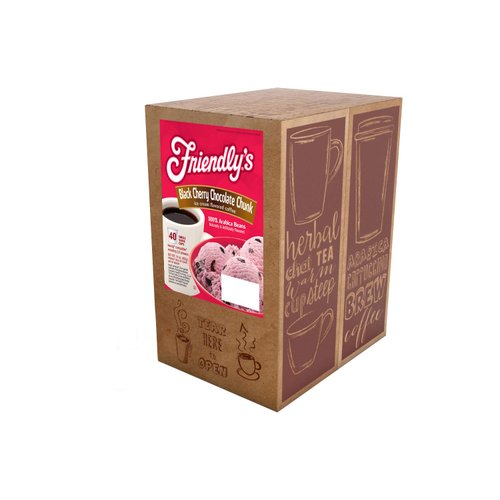 Friendly's Flavored Ice Cream Coffee Pods, Compatible with Keurig K Cup Brewers (Black Cherry Chocolate Chunk, 40 Count)