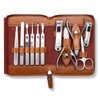 Makartt Manicure Kit: Professional Nail Care Kit Nail Clippers Set - 11 pcs Stainless Steel Tavel Nail Tool Kit Pedicure Kit Men Nail Grooming Kit with Portable Brown Leather Case