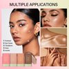 Paminify Cream Bronzer Stick,Contour Stick Facial Contouring Stick,Long Lasting Highlighter Waterproof Highlight Makeup,Buildable Shimmer Sparkle Face Bronzer Face Shaping,02 Soft Glow