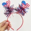 4 Pcs 4th Of July Patriotic Headband Uncle Sam Top Hat American Flag Star Head Boppers Headpiece Women Independence Day Hair Hoops Bands Hairband Striped Cute Festival Cosplay Dress Up Party Supplies