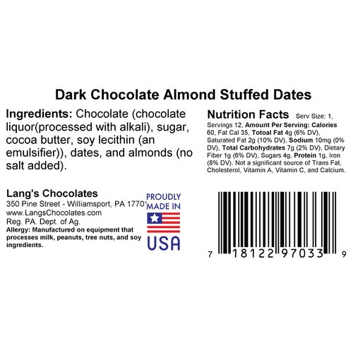 Two Boxes of 12pc Almond Stuffed Dates in Dark Chocolate