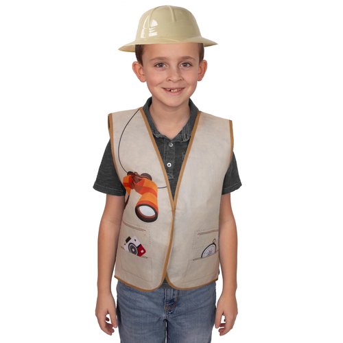 Tigerdoe Pith Helmets - 8 Safari Vest & 8 Hats for Kids - Jungle Party Supplies - Safari Party Favors - Kids Dress Up