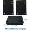 VJ Longboard Skateboard Riser Pads, Rubber, Set of 2, Size 3mm (1/8") 6mm (1/4") 12mm (1/2") 14mm Angle Wedge Riser Pads, Black (14mm)