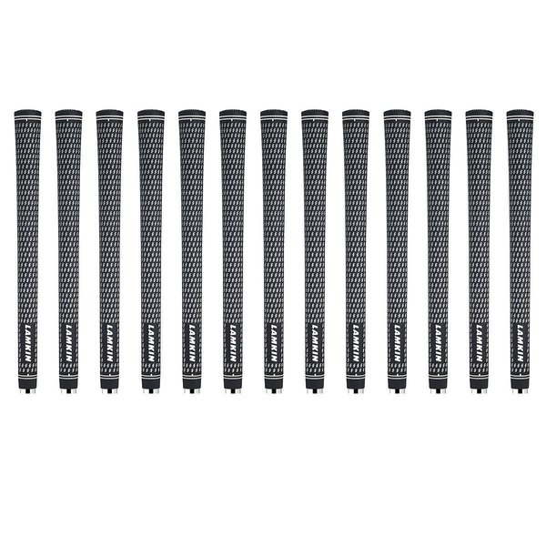 Lamkin Crossline Undersize Golf Grips, 13 Piece Golf Grip Bundle, Black/White, 580 Round