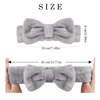 NYKKOLA 2 Pack Spa Headband,Bowknot Coral Fleece Elastic Headband With 2 Silicone Face Mask Brush,for Women Girls Washing Face Beauty Skincare And Sports. (Gray,Pink)