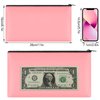 2 Pieces Money Bags with Zipper, 11x6.1 inch Money Pouch, Bank Bag, Cash Bag, Check Wallet, Cosmetics(pink)