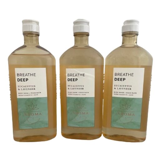 Bath & Body Works Aromatherapy Eucalyptus + Lavender Body Wash & Foam Bath, 10 fl oz per Bottle (3 Pack) (Eucalyptus + Lavender)