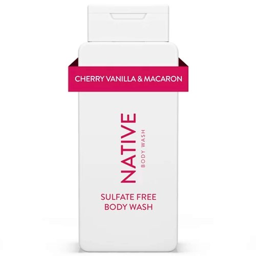 Native Body Wash - Cherry & Vanilla Macaron - Liquid Soap | Clean, Naturally Sourced Ingredients - Pack Of 01-18 Fl Oz - 532 ML