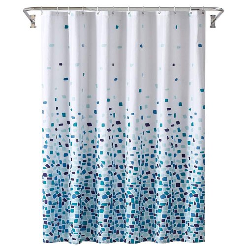 YOSTEV Funny Colorful Blue Ombre Bathroom Fabric Shower Curtain with Hooks,Unique 3D Printing,Decorative Bathroom Accessories,Water Proof,Reinforced Metal Grommets 72x84 Inches