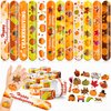 48 Thanksgiving 24PCS Thanksgiving Temporary Tattoos Sticker 24PCS Slap Bracelets Perfect for Themed Birthday Party Favors Baby Showers or Classroom Rewards Ideal Decor and Gifts for Girls and Boys