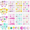 Audab 144 Pieces Kids Press on Nails for Girls Fake Nails Emboss Artificial Nail Tips Pre Glue Short Stick on Nails for Kids Nails Decoration Sleepovers Kids Valentine Day Gifts (Sweet Sunshine)