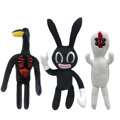 EICHIMEOW 3 PCS Siren Head Plush Toys Cartoon Dog Cartoon Cat Cartoon Rabbit Plush Stuffed Toys Halloween Christmas Horror Soft Animal Plush Toys for Home Party Gift Birthday Toys