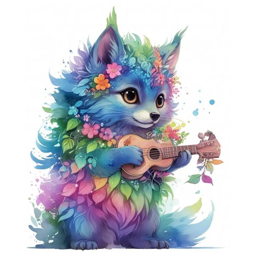 Entongstar Paint by Numbers Kit for Kids (Guitar Cat)