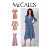 McCall Pattern Company McCall's Women's Sleeveless and Short Sleeve Button Up Dress Sewing Patterns, Sizes 14-22,White