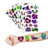 96 PCS Cool Glow Neon Light Temporary Tattoos Themed Birthday Party Favors Decorations Supplies Cute BlackLight Tattoo Stickers Gifts For Kids Boys Girls Prizes Carnival Christmas Holiday Halloween