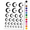 Star and Crescent Moon Islam Ottoman Temporary Tattoo Water Resistant Fake Body Art Set Collection - Black (One Sheet)