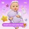 SMILESSKIDDO Baby Doll with Accessories, 12" Dolls Playset with Washable Carrier Bassinet Bed, Bottle, Blanket, and Pillow, Soft Body Baby Dolls for 2 Year Old Girls
