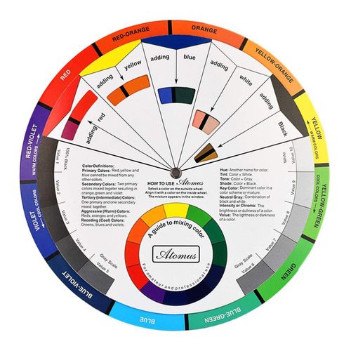 Exceart Tattoo Pigment Color Wheel Round Paper Card Eyebrow Lip Microblading Tattoo Permanent Makeup Accessories