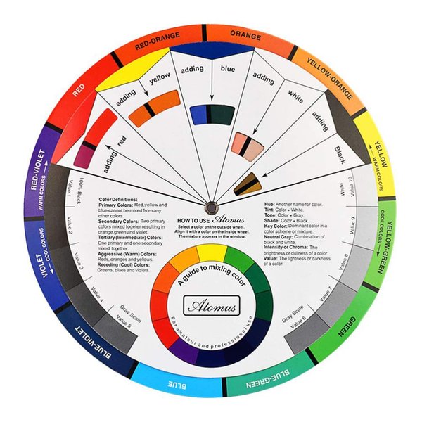 Exceart Tattoo Pigment Color Wheel Round Paper Card Eyebrow Lip Microblading Tattoo Permanent Makeup Accessories