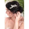 Fxmimior Handmade Hair Comb Silver Rhinestone Floral Clip Pearl Hair Accessories for Brides Women Gilr(Silver)