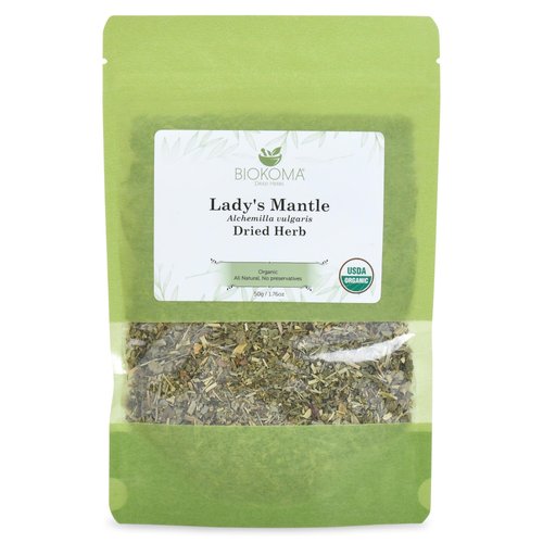 Biokoma Pure and Organic Lady&#39;s Mantle Dried Herb 50g (1.76oz) In Resealable Moisture Proof Pouch...
