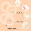 Zhowehall 12 Pairs Nipple Covers for Women, Silicone Adhesive Nipple Pasties Bra, Reusable Invisible Breast Petals Waterproof Beige