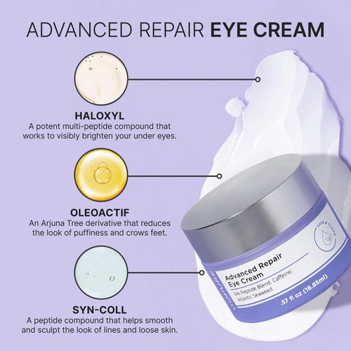 goPure Advanced Repair Eye Cream - Under Eye Cream for Puffiness, Bags, and Dark Circles, Visibly Improve the Look of Fine Lines, Wrinkles, and Crows Feet - 0.57 fl oz
