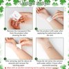 10PCS St. Patrick's Day Face Tattoos for Kids Shamrock Patterned Tattoos Irish Clover Watercolour Makeup Tattoo Stickers Fake Tattoos for Saint Patricks Day Party Supplies