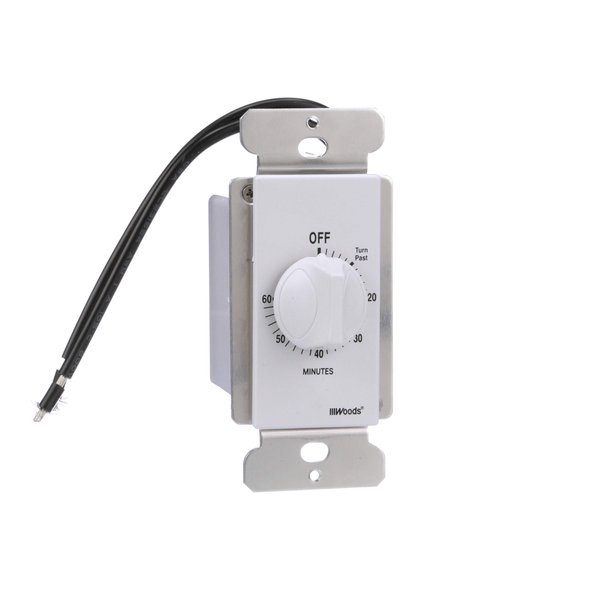 Woods 60 Minute Spring Wound Timer; White, 59717