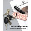 KLLRO RUO Chapstick Holder Keychain Fashion Lipstick Sleeve Lip Balm Portable Pocket Lip Gloss Tube Holder Clip-on Makeup Travel Accessories - Pink Flower
