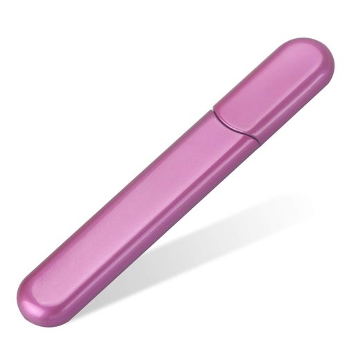 MiDenso Premium Glass Nail File with Case, Crystal Diamond Salon Best Beauty Nail Buffer for Natural and Acrylic Nails Christmas Gift for Woman and Man,Rose Red