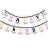 Sursurprise Race Car Birthday Decorations for Girls, Race Car Happy Birthday Banner Pink, Let's Go Racing Birthday Party Supplies