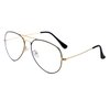 JOVAKIT Aviator Clear Lens Glasses for Women Men Non-prescription Eyeglasses Blue Light Blocking Lens Metal Frame (Black/Gold)