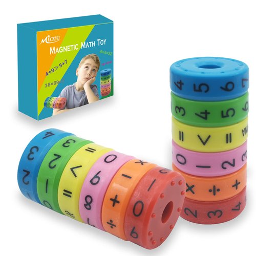 MICKYU Magnetic Math Toys Number Blocks Montessori Preschool Counting Toys Learning Resources Homeschool Supplies for Kids