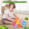Dinosaur Toys for Kids 3-5, 21PC Magnetic Wooden Train, Dinosaur Stacking Blocks Toys, Match Number & Color, Toddler Montessori Toys, Dinosaur Birthday for Boys Girls 3 4 5 6 Year Old