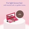 eSalon Root Touch Up + Brow Powder, Conceal & Cover (Light Brunette) - Hairline Powder for Women - Scalp Concealer & Filler for Thinning & Gray Hair Coverage - Creates Thicker & Fuller-Looking Hair