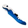 True TrueTap Metallic Blue Double Hinged Waiter’s Corkscrew, Stainless Steel Wine Key with Foil Cutter