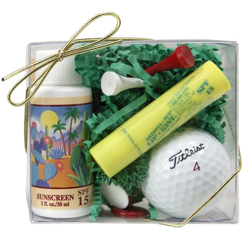 Arizona Sun Golf Set – Includes Sun Screen SPF 15 – Sun Protection – SPF 15 Lipkist Lipbalm – Sun Protection lip balm for lips - Golf Tees – Ball Markers – Golf Ball