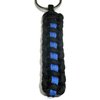 RedVex Thin Line Paracord Key Chain/Key Fob - Choose your colors - 3", 4", 6", and 8" Lengths (Qty-1) (Black with Blue Line, 6-inch with Handcuffs & ABS Clip)