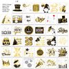 HOWAF 72pcs New Years Temporary Tattoos, 2025 NYE Party Favors Tattoos Stickers,New Year Face Tattoos for Happy New Year Eve Party Decorations,New Years Firework Temporary Tattoos, Black Gold Silver