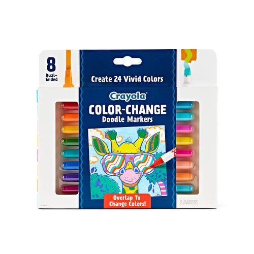 Crayola Color Changing Markers (8ct), No Bleed Markers for Adult Coloring, Dual Sided Marker Set, Cool Art Supplies, Gift for Teens