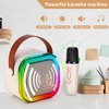 Mini Karaoke Machine with 2 Wireless Microphones for Kids Adults, Kids Karaoke Machine for Girls 18 Pre-Loaded Songs 4, 5, 6, 7, 8, 10, 12+ Years Old Teens Birthday White Blue (White)